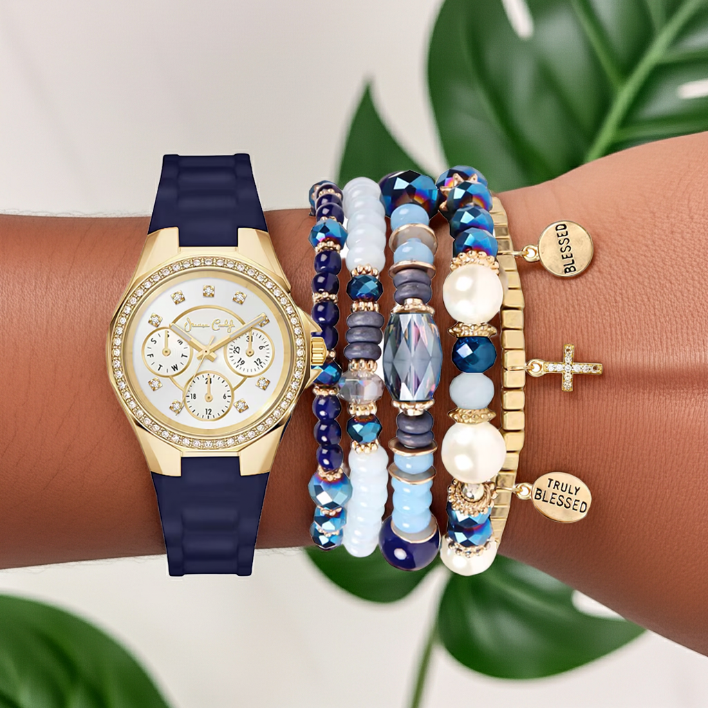 Jessica Carlyle Watch & Stackable Bracelet set