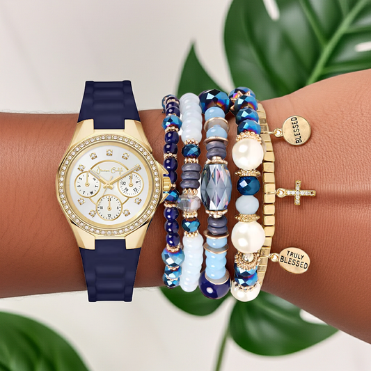Jessica Carlyle Watch & Stackable Bracelet set