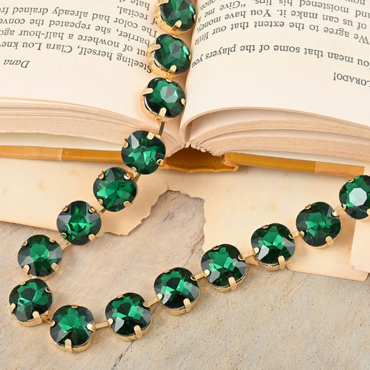 Round Glass Tennis Necklace