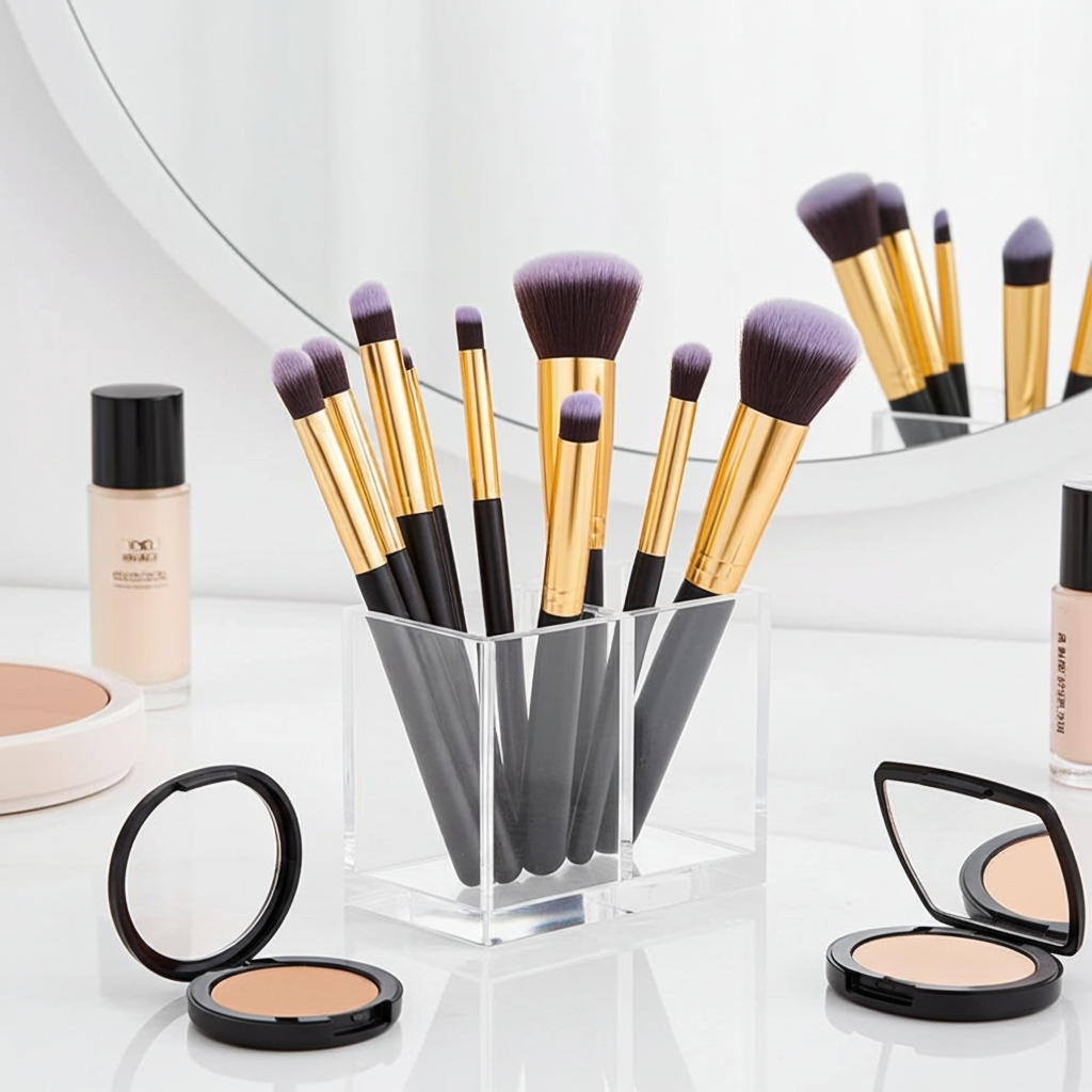 10Pcs Makeup Brushes Tool Set 5 Large Size And 5 small Size Brushes Powder Eye Shadow Foundation Blending Beauty Make Up Brush