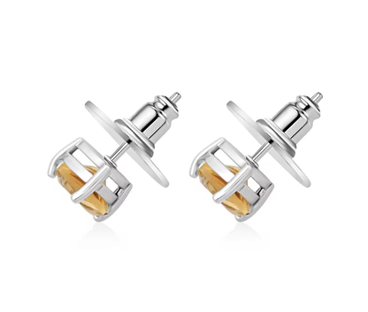 Simulated Citrine & Diamond Necklace Set