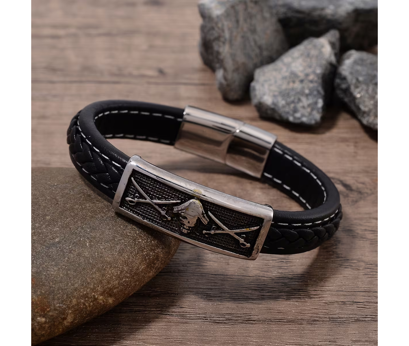 Stainless Steal Microfiber Bracelet