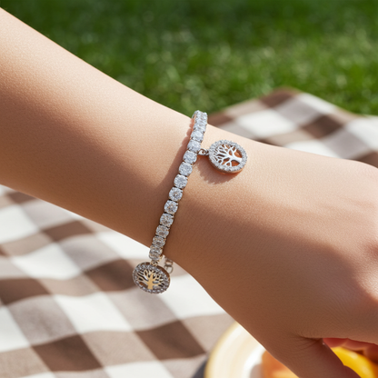 Tree Of Life Simulated Diamond Bracelet