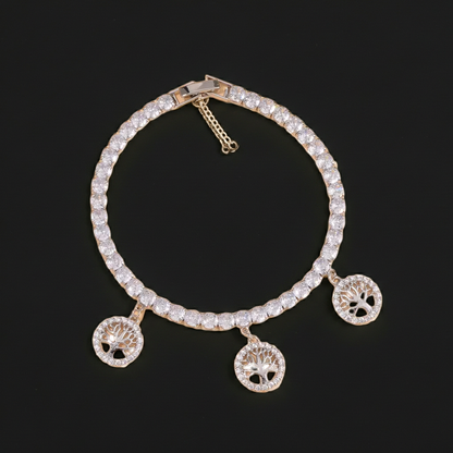 Tree Of Life Simulated Diamond Bracelet