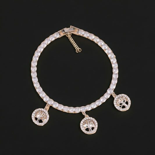 Tree Of Life Simulated Diamond Bracelet
