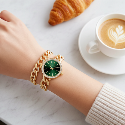 Curb Chain Watch & Bracelet Set