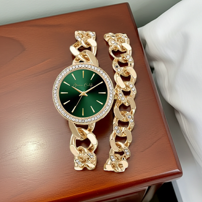 Curb Chain Watch & Bracelet Set