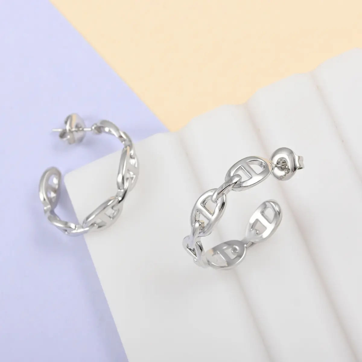 Mariner Link Hoop Earrings