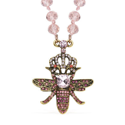 Crystal Queen Bee Beaded Necklace