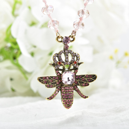 Crystal Queen Bee Beaded Necklace