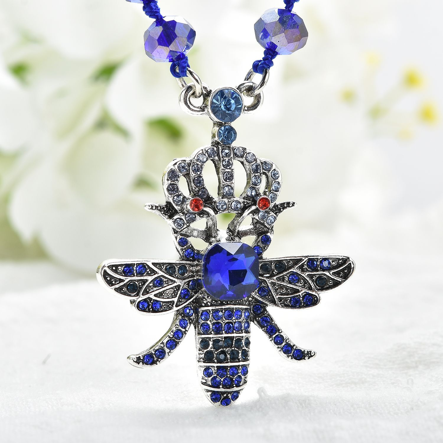 Crystal Queen Bee Beaded Necklace