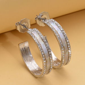 Pearl Shell Hoop Earrings